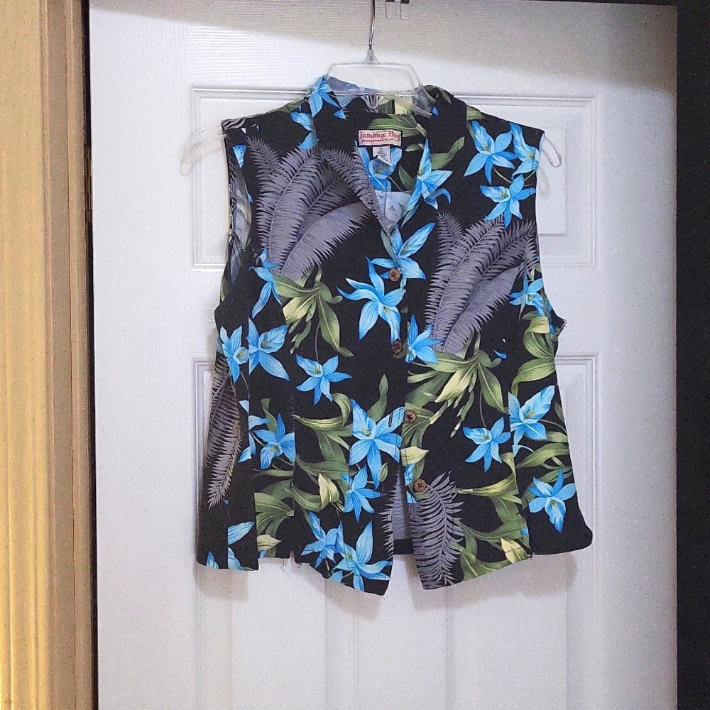 Sleeveless Blouse, Black an blue, Size XL, Brand: Jamaica Bay $20